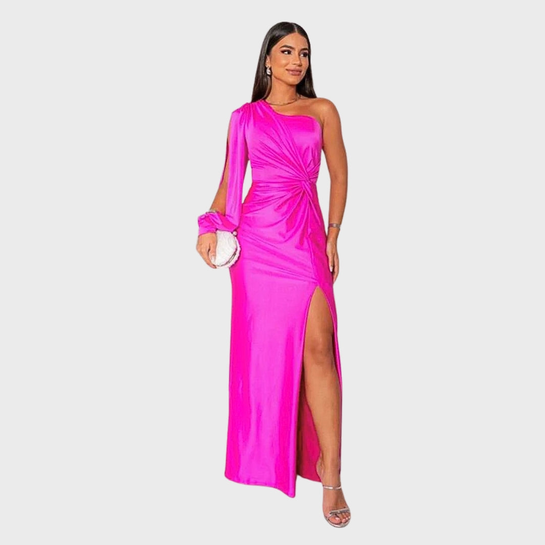 Margarida Lisboa™ - Vestido de Seda Elegante com Racha