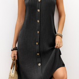 Margarida Lisboa™ - Vestido sem mangas com corte em A