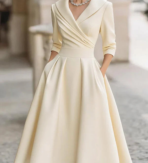 Margarida Lisboa™ - Vestido Midi Elegante com Estilo Vintage
