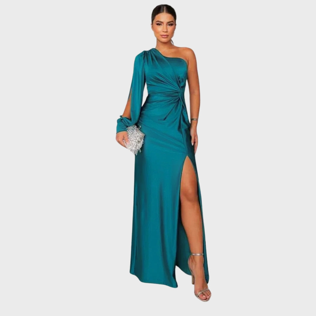 Margarida Lisboa™ - Vestido de Seda Elegante com Racha