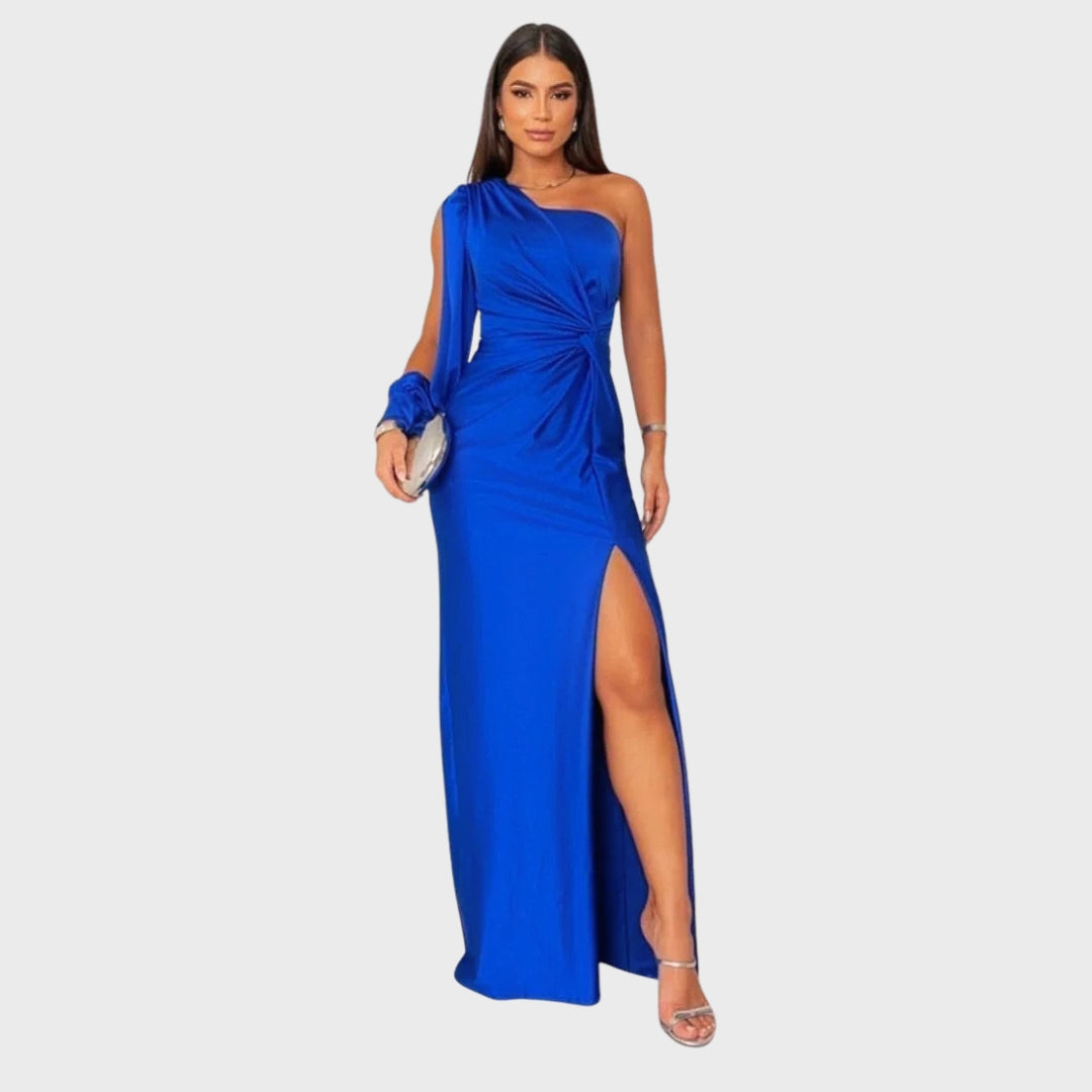 Margarida Lisboa™ - Vestido de Seda Elegante com Racha