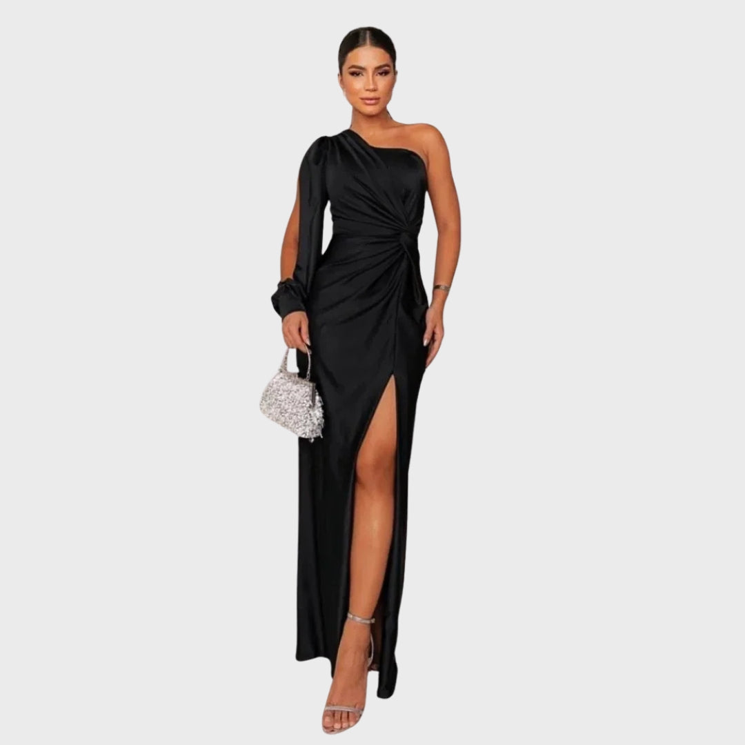 Margarida Lisboa™ - Vestido de Seda Elegante com Racha