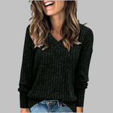 Margarida Lisboa™ - Camisola Confortável com Decote em V e Manga Comprida