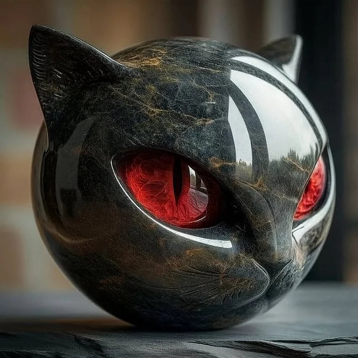 Gato Negro - Escultura De Gato Místico