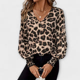 Susana - Blusa elegante com estampado de leopardo