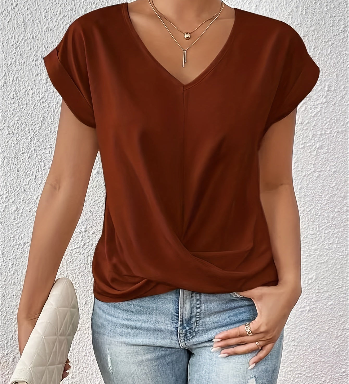 Edna - T-shirt casual com decote em forma de coração