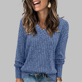 Margarida Lisboa™ - Camisola Confortável com Decote em V e Manga Comprida