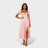 Helena - Vestido Verão com Decote Quadrado