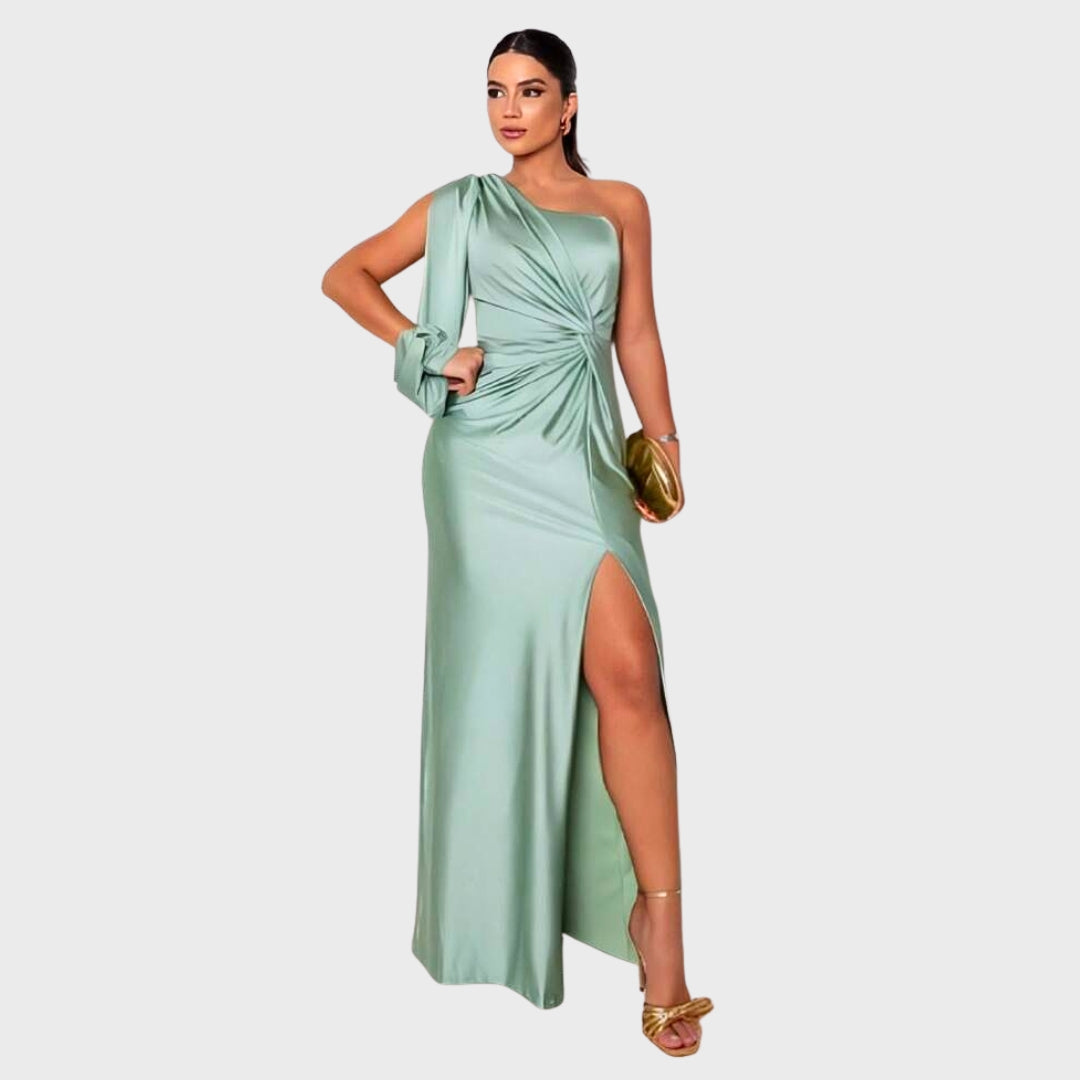 Margarida Lisboa™ - Vestido de Seda Elegante com Racha