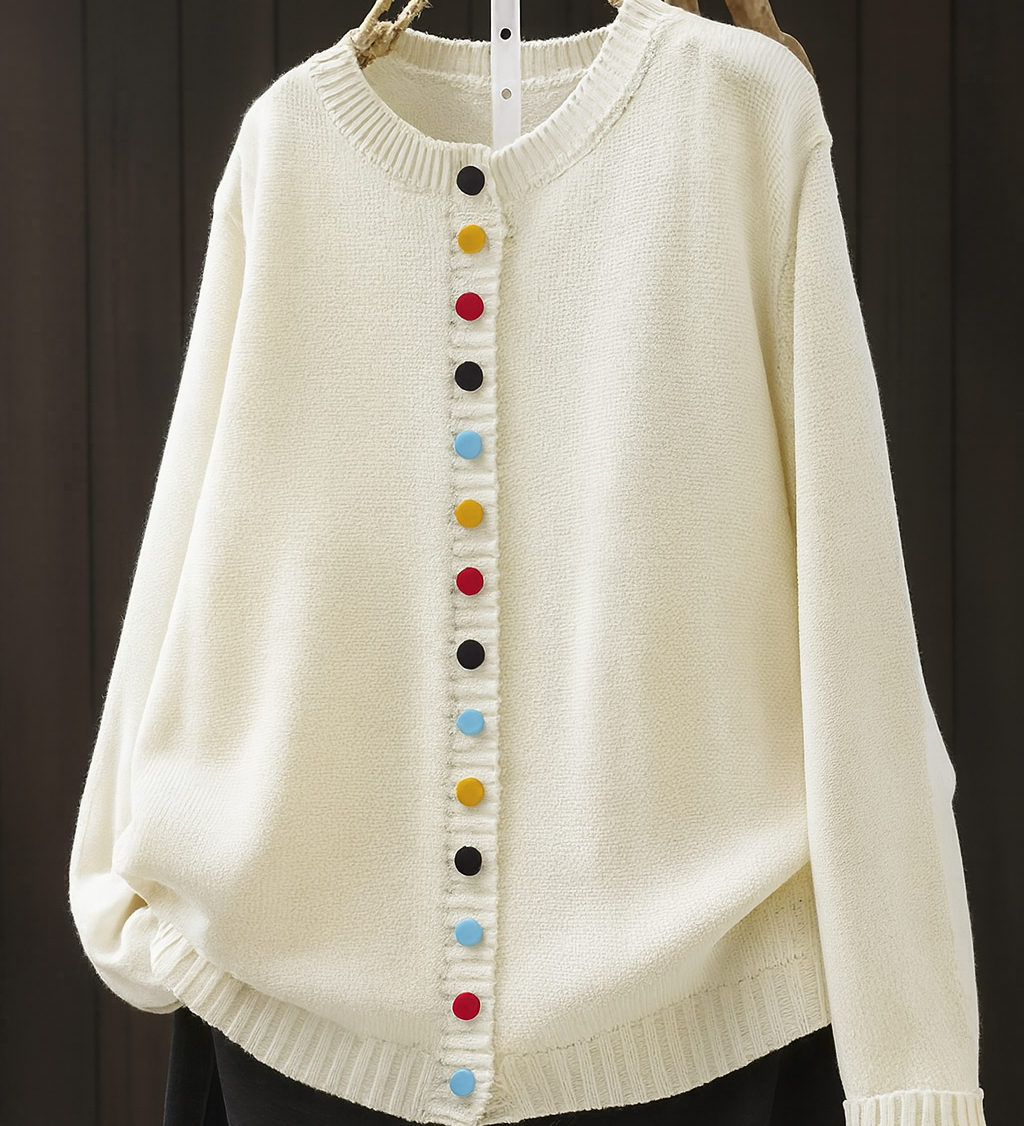 Margarida Lisboa™ - Casaco Casual com Botões Decorativos