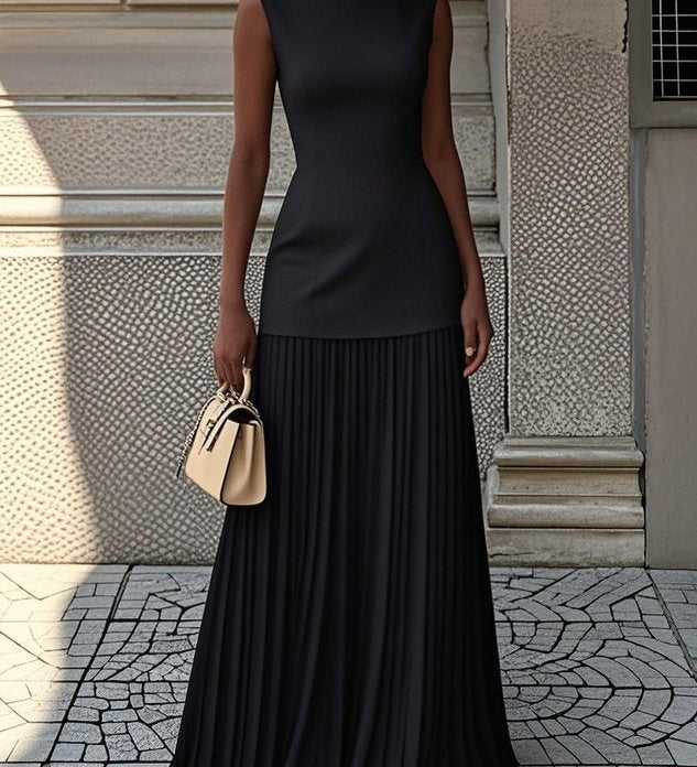 Margarida Lisboa™ - Vestido Maxi sem Mangas com Pregas
