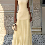 Margarida Lisboa™ - Vestido Maxi sem Mangas com Pregas