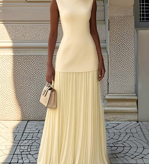 Margarida Lisboa™ - Vestido Maxi sem Mangas com Pregas