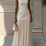 Margarida Lisboa™ - Vestido Maxi sem Mangas com Pregas