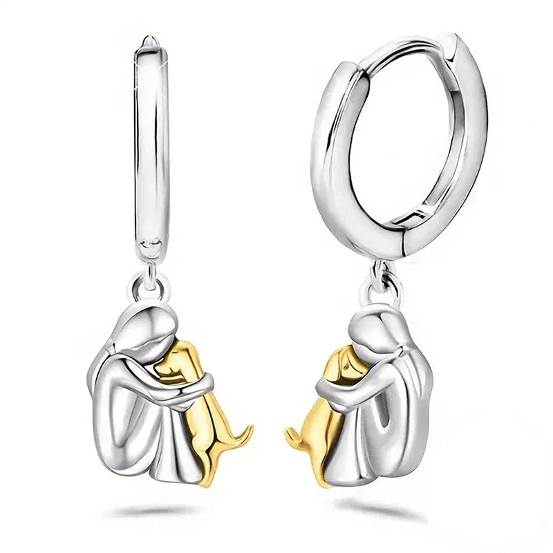 Margarida Lisboa™ - Amor Animal | Elegância e amizade canina – Brincos (fecho redondo)