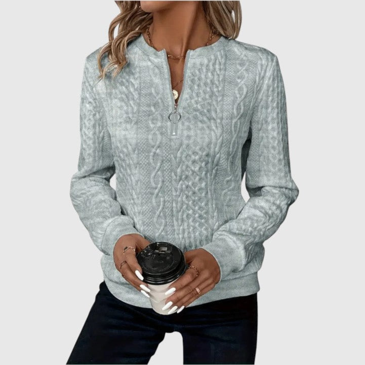 Margarida Lisboa™ - Camisola de Malha com Fecho de Correr Suave