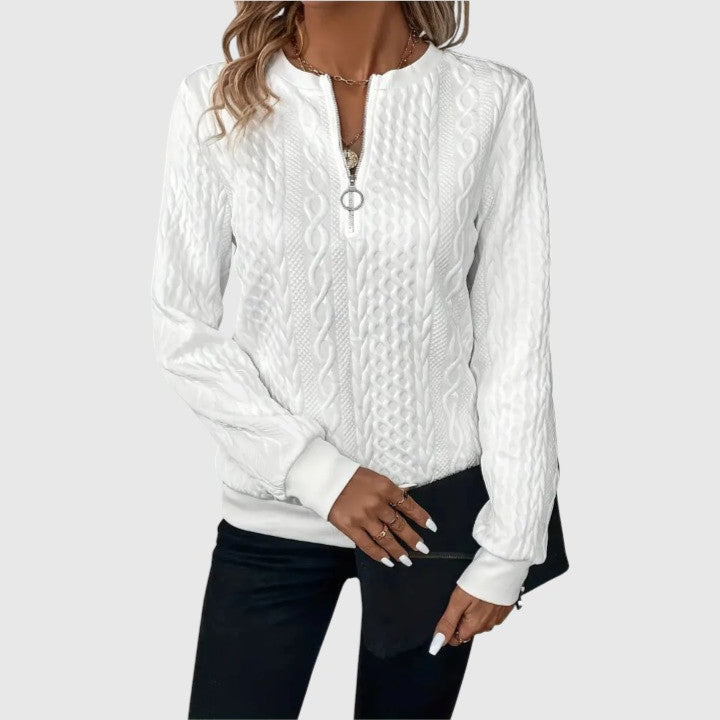 Margarida Lisboa™ - Camisola de Malha com Fecho de Correr Suave