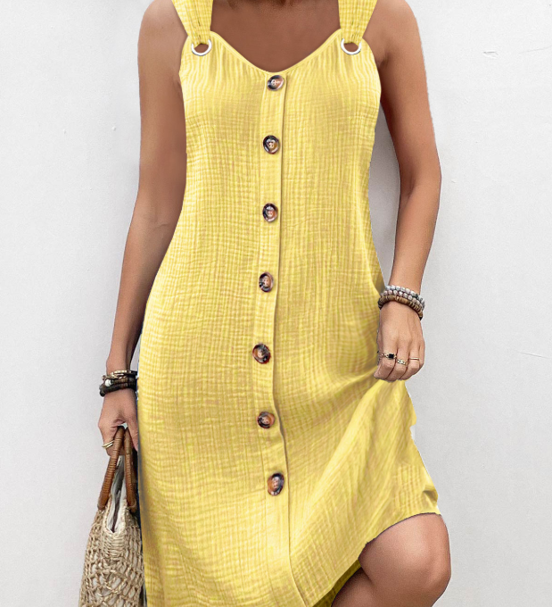 Margarida Lisboa™ - Vestido sem mangas com corte em A