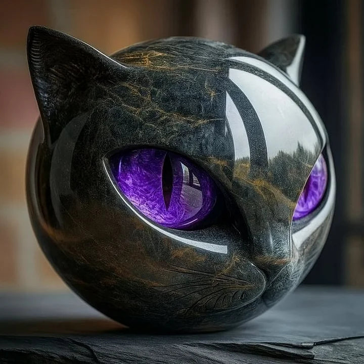 Gato Negro - Escultura De Gato Místico