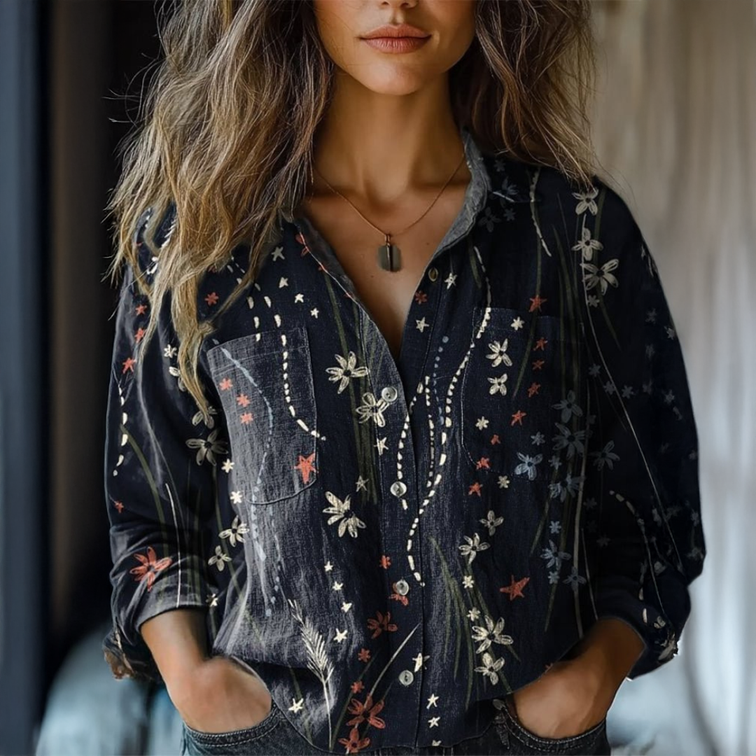 Mia - Blusa de Algodão Vintage