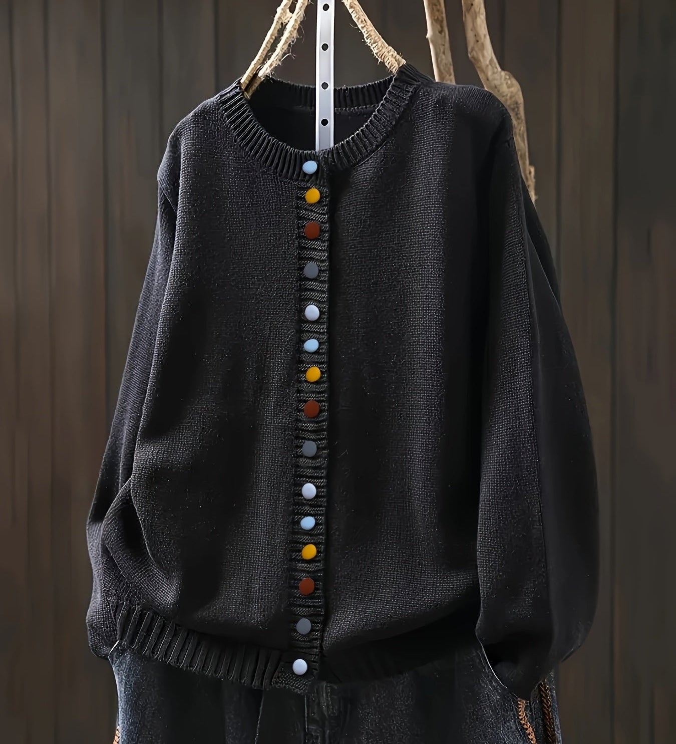 Margarida Lisboa™ - Casaco Casual com Botões Decorativos