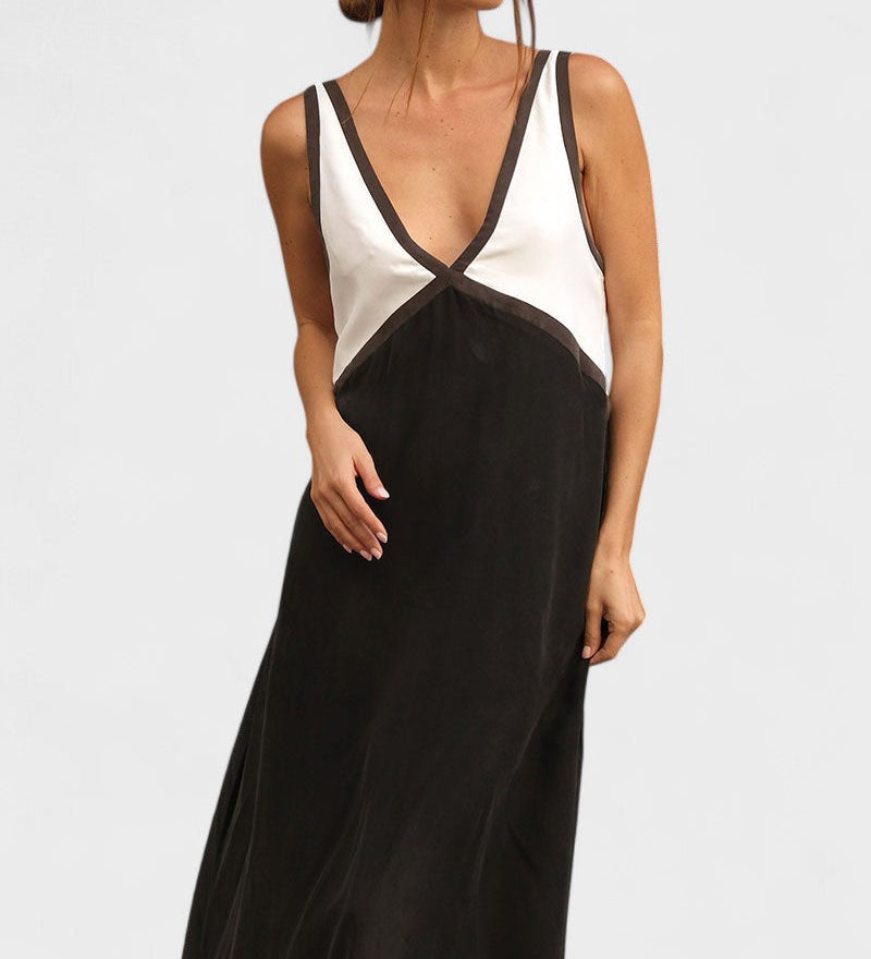 Lara - Vestido Comprido Bicolor