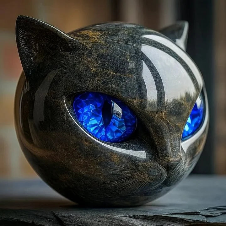 Gato Negro - Escultura De Gato Místico