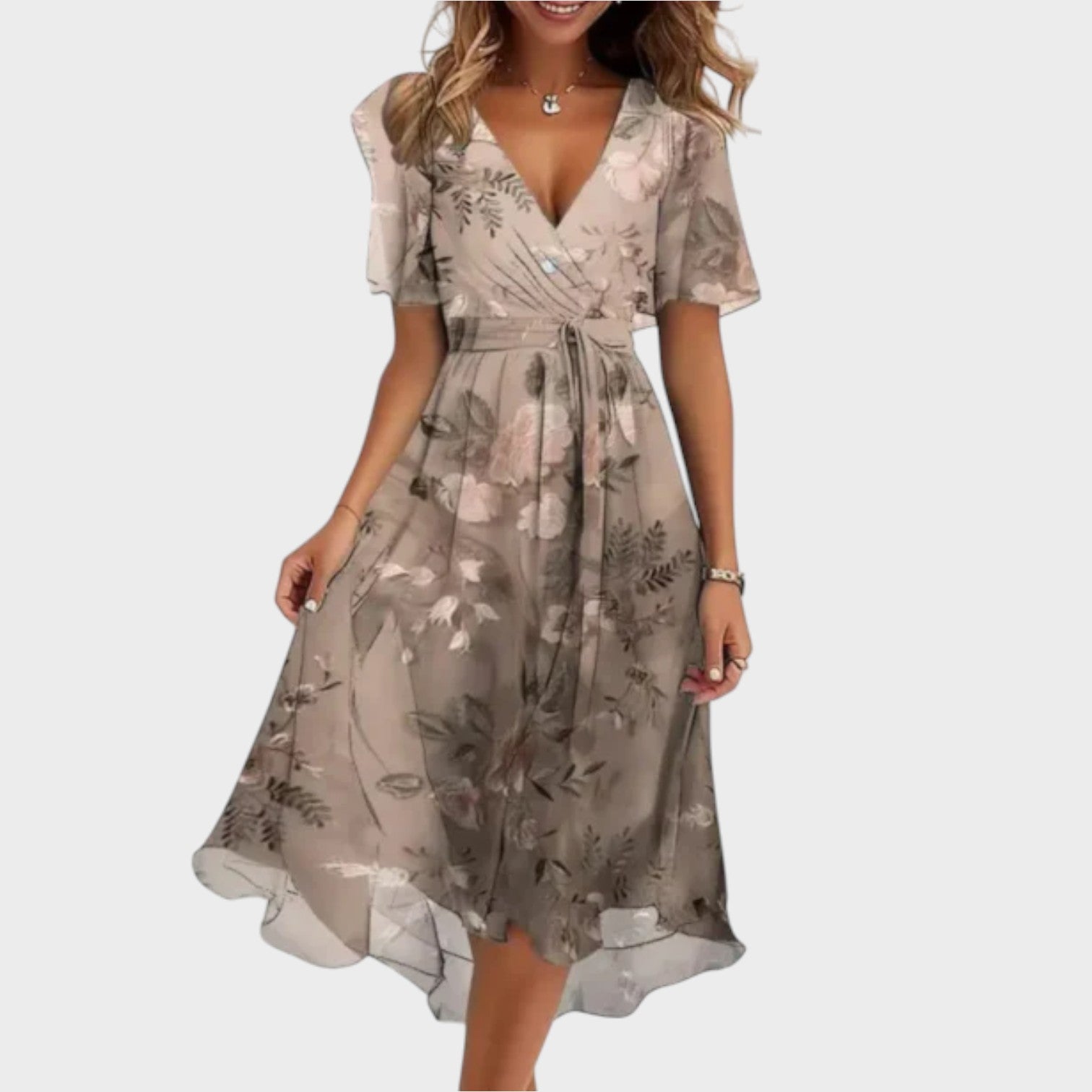 Adelaide - Vestido de senhora com decote em V