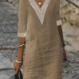 Camila - Vestido Casual de Algodão e Linho