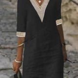 Camila - Vestido Casual de Algodão e Linho